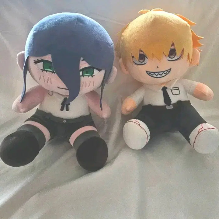[BUNJANG] Chainsaw Man Denji &amp; Reze Plush Set / [택부착 신상품]체인소맨 덴지 레제 인형 2종 세트