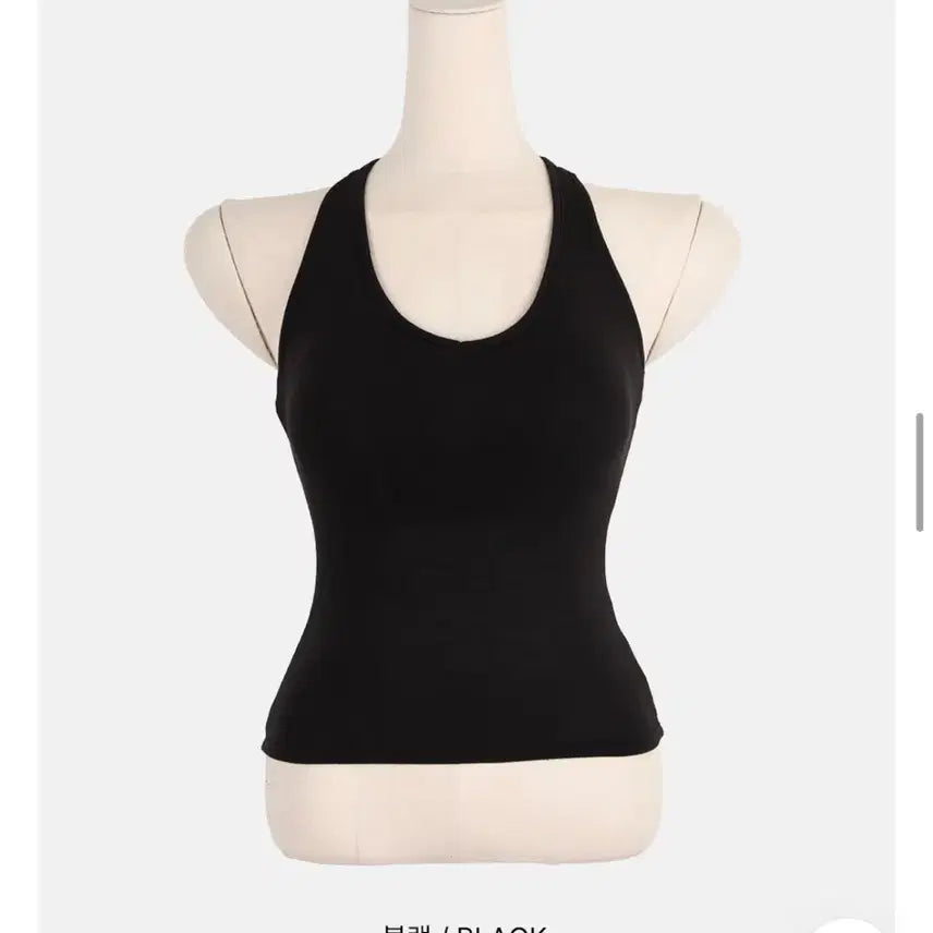 [SOLD OUT] 승모근삭제 히프나틱 홀터넥 캡내장 나시(블랙)
