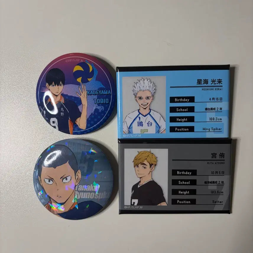 [BUNJANG] Haikyu!! Profile Badge Bundle - Kageyama, Tanaka, Hoshiumi, Atsumu / 반택포)하이큐 뱃지 프로필 일괄 카게야마 다나카 호시우미 아츠무
