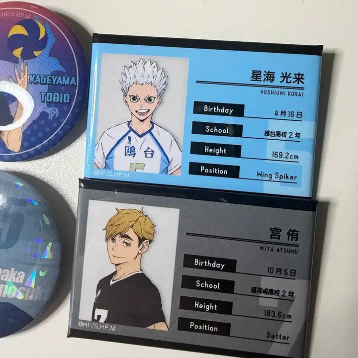 [BUNJANG] Haikyu!! Profile Badge Bundle - Kageyama, Tanaka, Hoshiumi, Atsumu / 반택포)하이큐 뱃지 프로필 일괄 카게야마 다나카 호시우미 아츠무