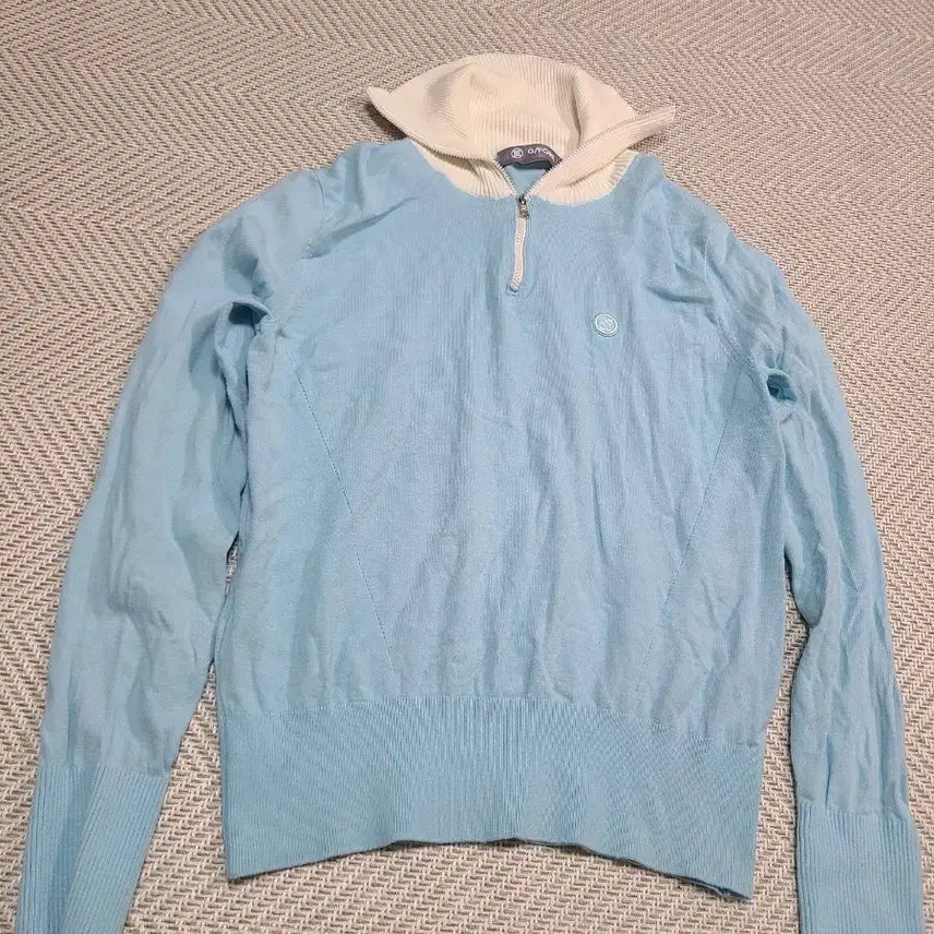 [BUNJANG] G/Fore Blue/Ivory Half-Zip Knit Size 90 / 90) 지포어 G/Fore 블루/아이보리 하프집업 니트