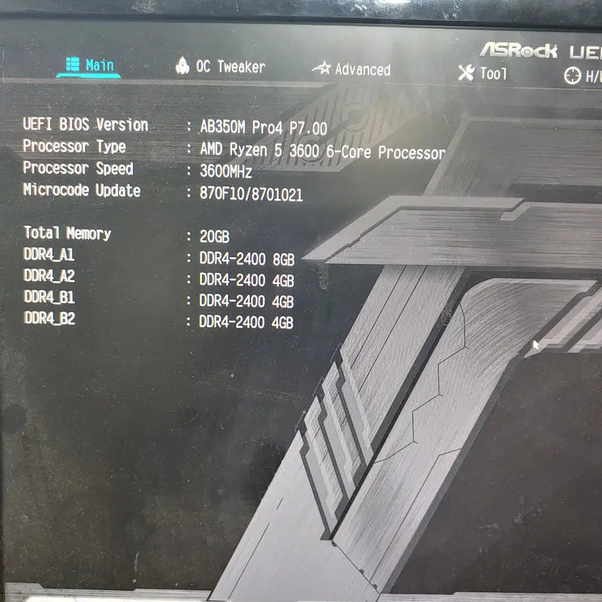 [SOLD OUT] 라이젠5 3600과 애즈락 AB350M PRO4 보드