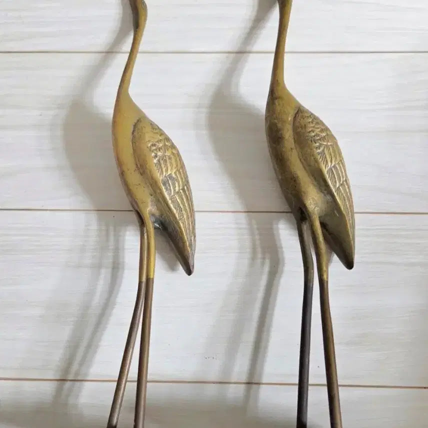 [BUNJANG] Pair of Brass Crane Statues / 장식용 두루미 황동