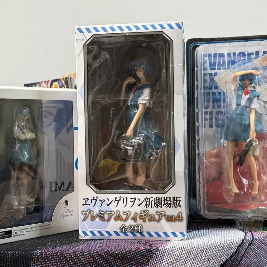 [BUNJANG] Evangelion Rei Ayanami Figure Set (3 Types, Sealed) / 고전 에반게리온 레이 피규어 3종 일괄
