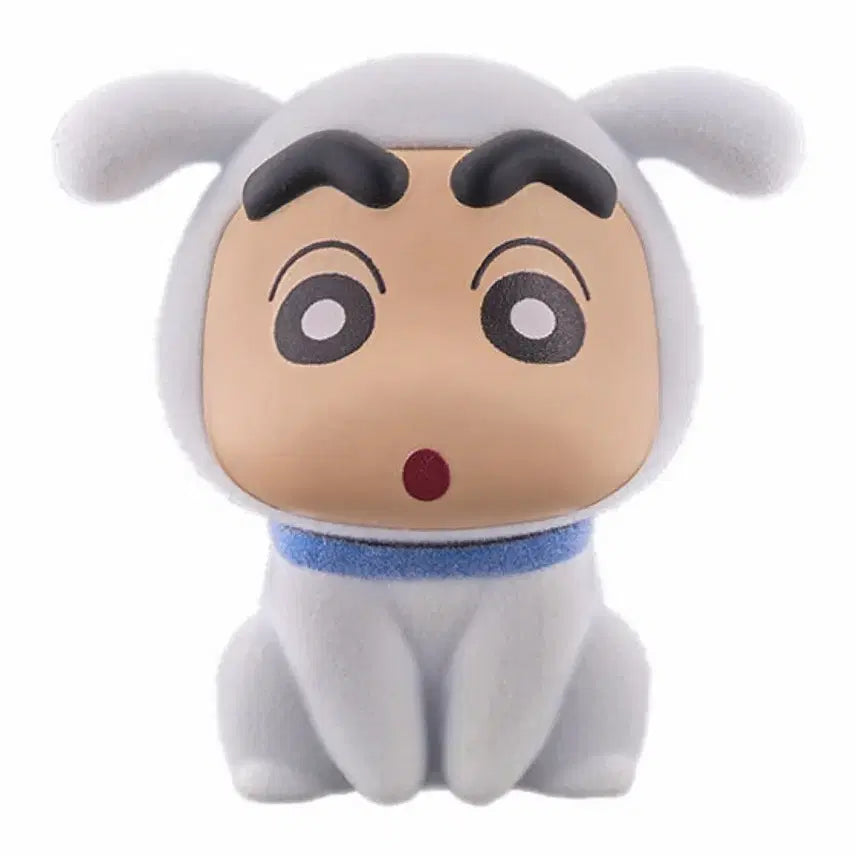 [BUNJANG] Bandai Crayon Shin-chan Shiro Fluffy Doll Gacha Figures Complete Set of 7 / [세트] 반다이 짱구 흰둥이 플로키돌 가차 피규어 전7종 일괄