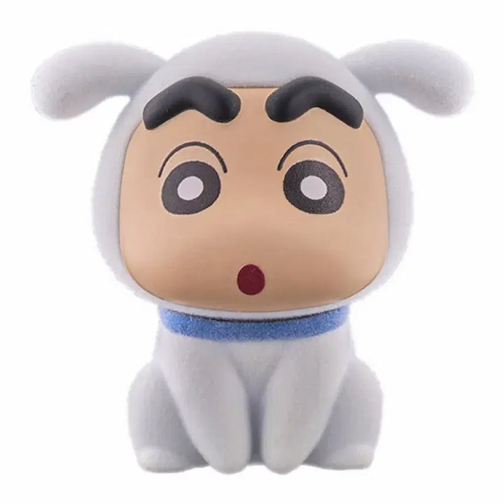 [BUNJANG] Bandai Crayon Shin-chan Shiro Fluffy Doll Gacha Figures Complete Set of 7 / [세트] 반다이 짱구 흰둥이 플로키돌 가차 피규어 전7종 일괄