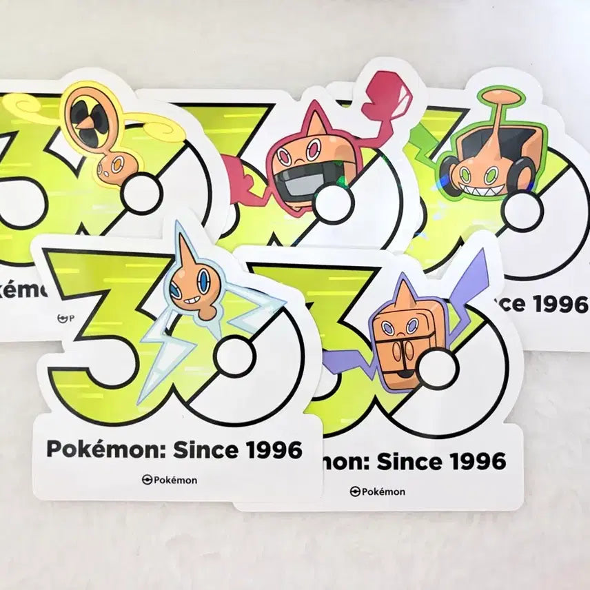 [BUNJANG] Pokemon 30th Anniversary Logo Sticker Collection Rotom Bundle Set (5 Types) / 포켓몬 팝업 30주년 로고 스티커 컬렉션 로토무 5종 일괄