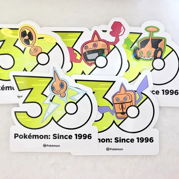 [BUNJANG] Pokemon 30th Anniversary Logo Sticker Collection Rotom Bundle Set (5 Types) / 포켓몬 팝업 30주년 로고 스티커 컬렉션 로토무 5종 일괄