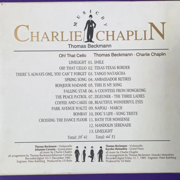 [BUNJANG] Charlie Chaplin Oh! That Cello 2CD (Unsealed) / [개봉/CD] Charlie Chaplin / Oh! That Cello