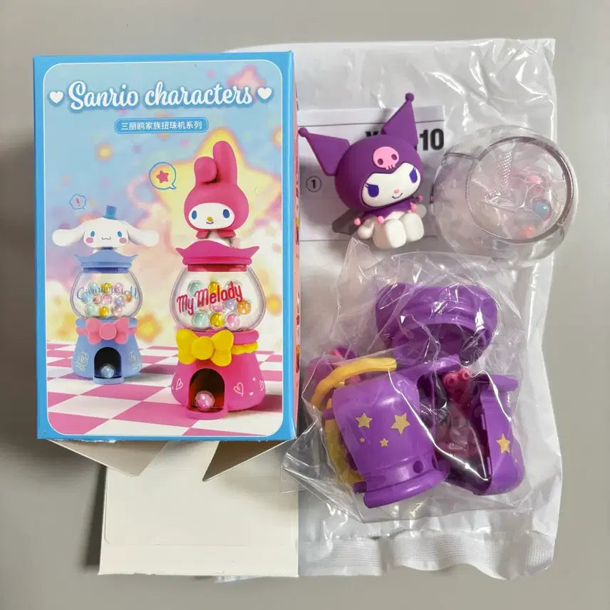 [BUNJANG] Sanrio Kuromi Gacha Machine Figure with Bracelet Beads / 정품 산리오 쿠로미 가챠 머신 피규어/ 팔찌만들기 구슬 자판기