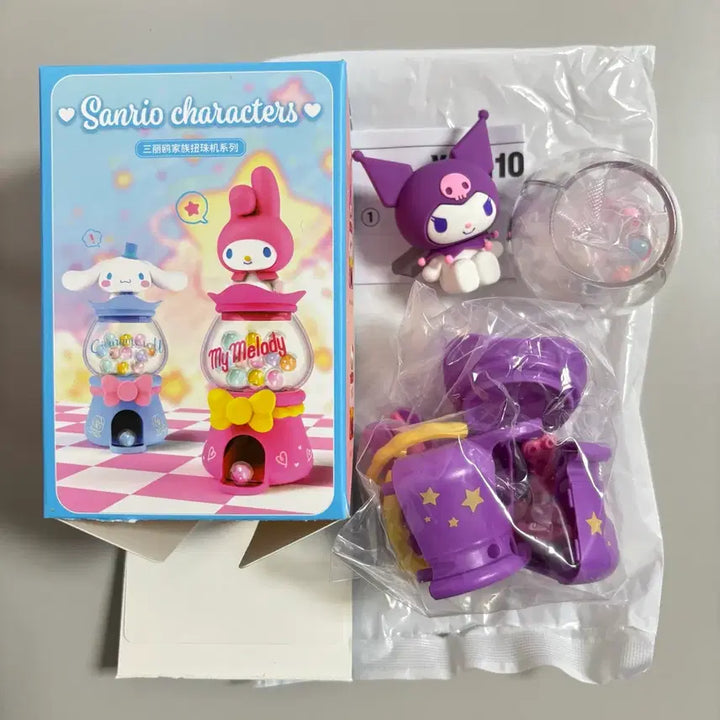 [BUNJANG] Sanrio Kuromi Gacha Machine Figure with Bracelet Beads / 정품 산리오 쿠로미 가챠 머신 피규어/ 팔찌만들기 구슬 자판기