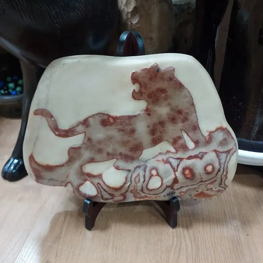 [BUNJANG] Tiger Engraved Stone Ornament / 호랑이 문양 돌 장식품