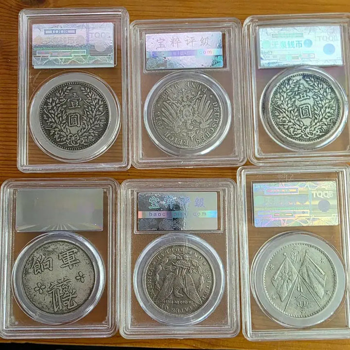 [BUNJANG] Replica Coin Set (6-Piece) - Chinese &amp; Western Modern Design / [희귀/수집용/레플리카]중국/서양 근대 은화 디자인  화폐 6점 세트