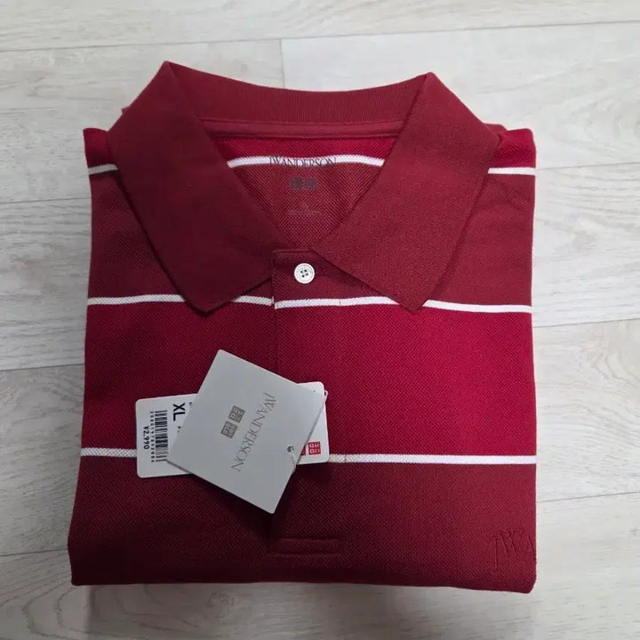 [SOLD OUT] 유니클로 JWA 스트라이프 카라티 RED XL 새상품