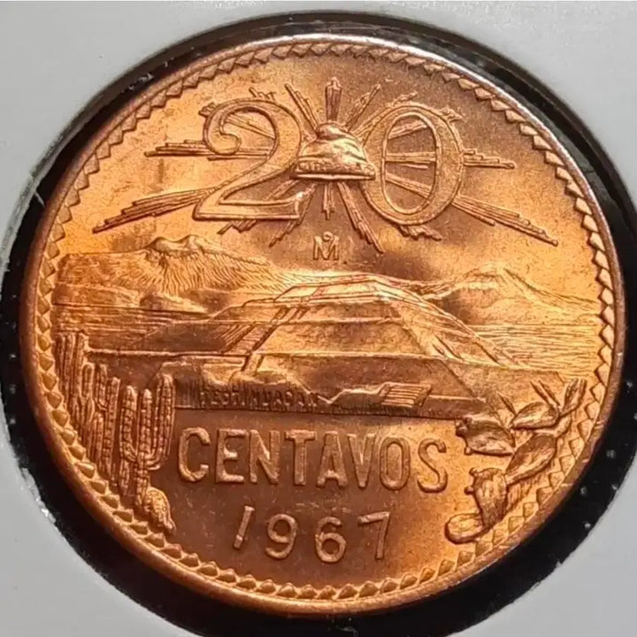 [BUNJANG] Mexico 1967 20 Centavos Large Coin (Unused) / 멕시코 미사용 1967년 20센타보스 대형주화.주화 동전 화폐 외국주화
