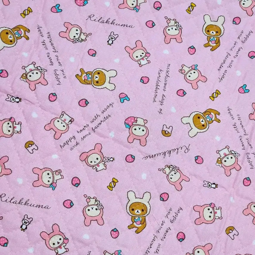 [BUNJANG] Rilakkuma Diary Cover &amp; Pouch Set (Authentic Japanese Fabric) / 정품딸기리락쿠마 다이어리커버 파우치외