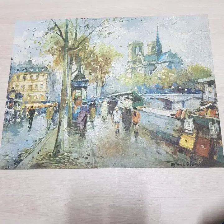 [BUNJANG] Antoine Blanche "Notre Dame de Paris" Oil Painting / 앙투안 블랑쉬 파리 노트르담 유화 그림