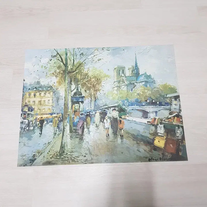 [BUNJANG] Antoine Blanche "Notre Dame de Paris" Oil Painting / 앙투안 블랑쉬 파리 노트르담 유화 그림