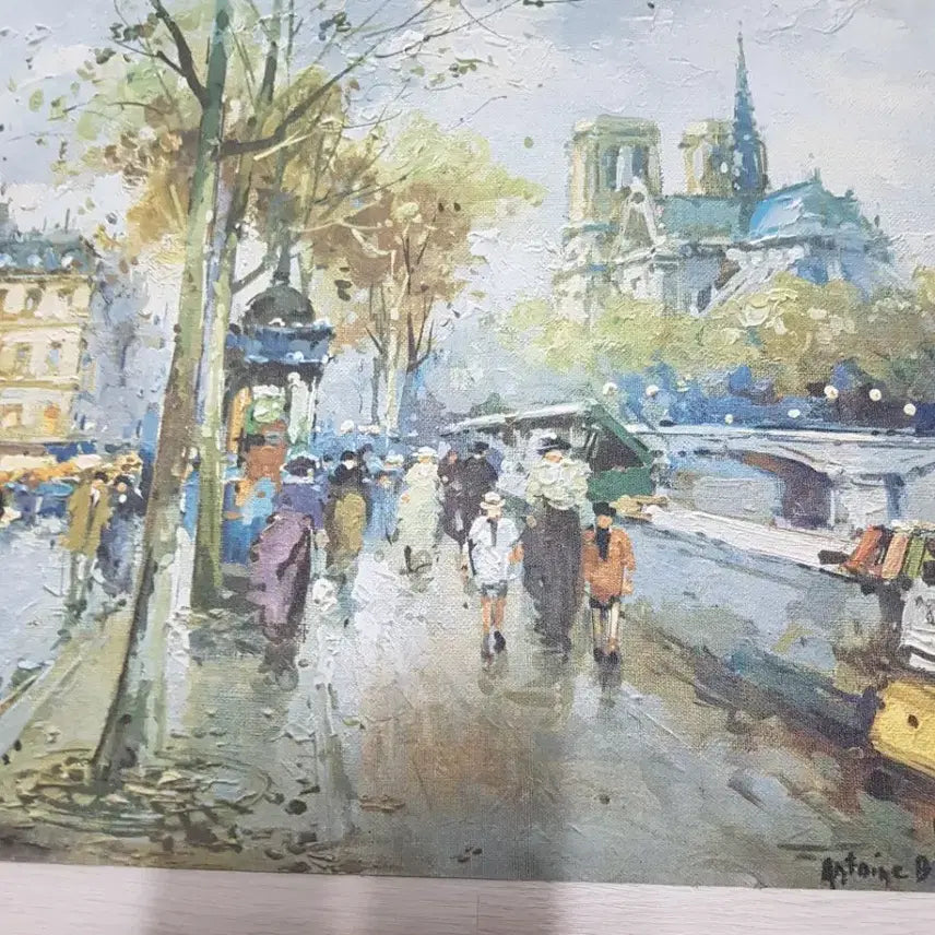 [BUNJANG] Antoine Blanche "Notre Dame de Paris" Oil Painting / 앙투안 블랑쉬 파리 노트르담 유화 그림