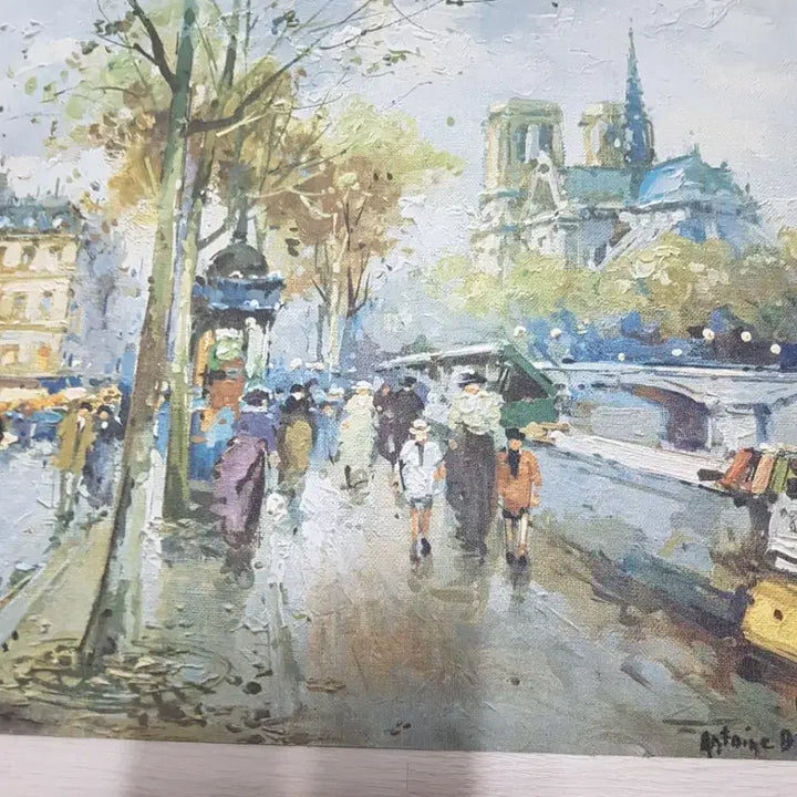 [BUNJANG] Antoine Blanche "Notre Dame de Paris" Oil Painting / 앙투안 블랑쉬 파리 노트르담 유화 그림