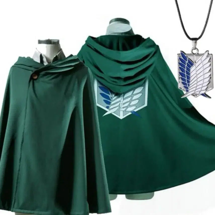 [BUNJANG] Attack on Titan Cloak Costume with Wing Necklace / 진격거인 망토 코스튬 + 날개 목걸이