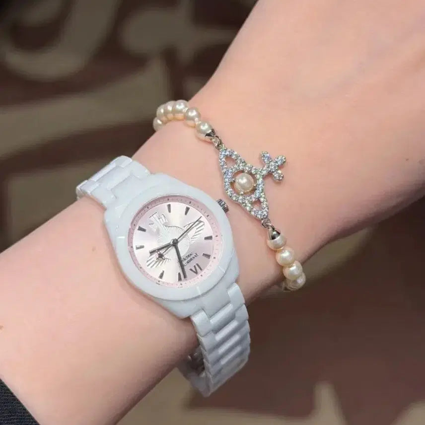 [BUNJANG] Vivienne Westwood White Ceramic Watch DWVV358LPKWH / 비비안 화이트 세라믹시계 DWVV358LPKWH