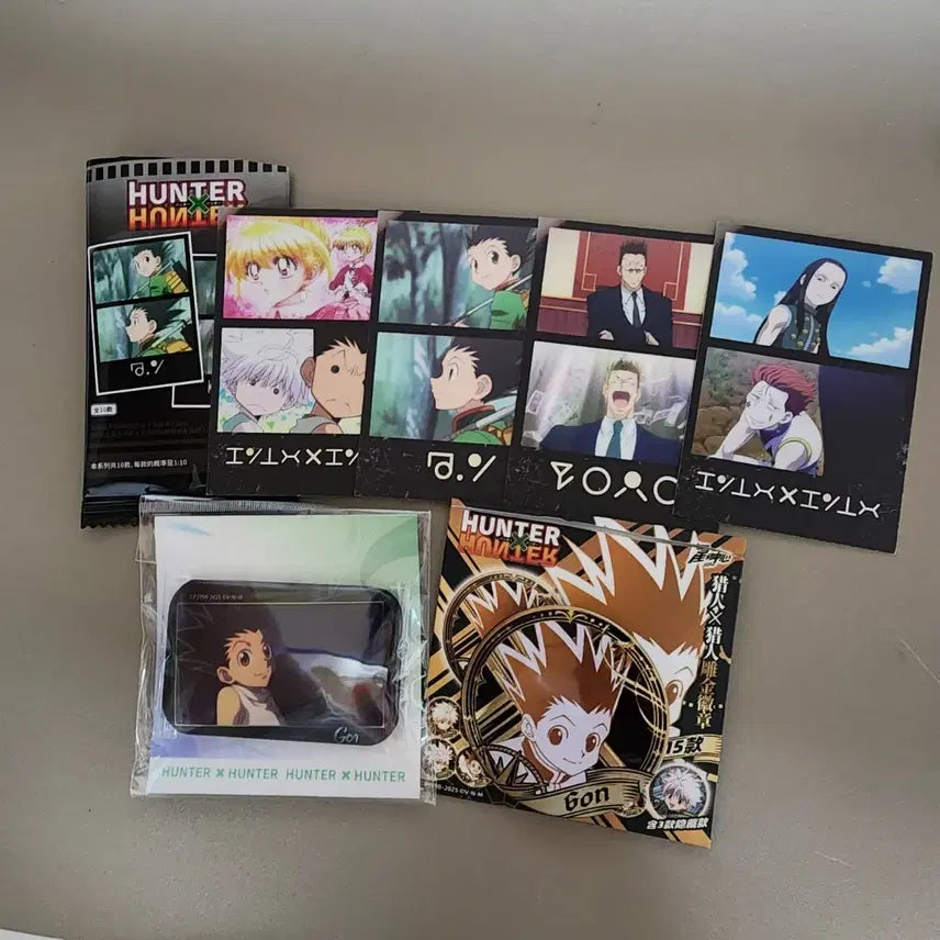 [BUNJANG] Hunter x Hunter Polaroid Card Bundle Set + Gon Badge Set / (헌터x헌터) 폴라로이드 카드 + 뱃지 (일괄) 판매