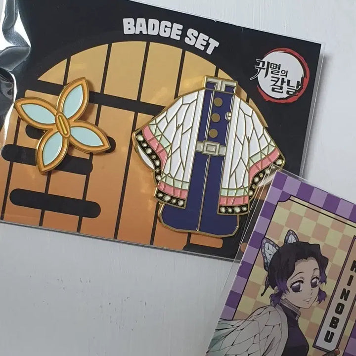 [BUNJANG] Demon Slayer Kocho Shinobu Metal Badge Set Vol. 1 / 특가 귀멸의 칼날 CGV 금속 뱃지 세트 1탄 코쵸우 시노부 귀칼