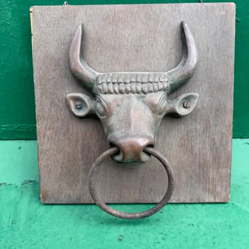 [BUNJANG] Vintage Bronze Bull Head Door Knocker / 빈티지 청동 소머리 문고리