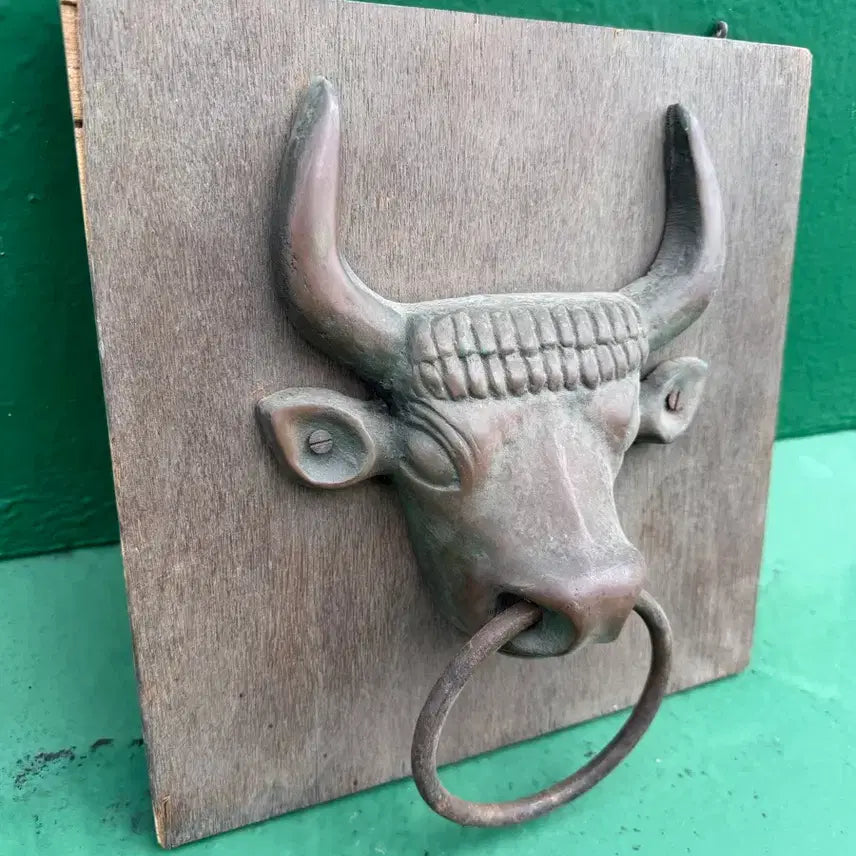 [BUNJANG] Vintage Bronze Bull Head Door Knocker / 빈티지 청동 소머리 문고리