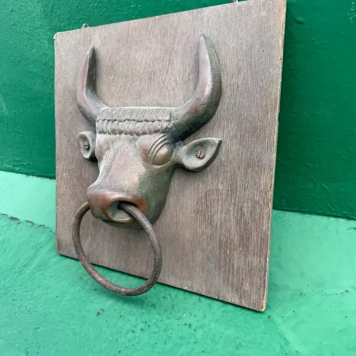 [BUNJANG] Vintage Bronze Bull Head Door Knocker / 빈티지 청동 소머리 문고리