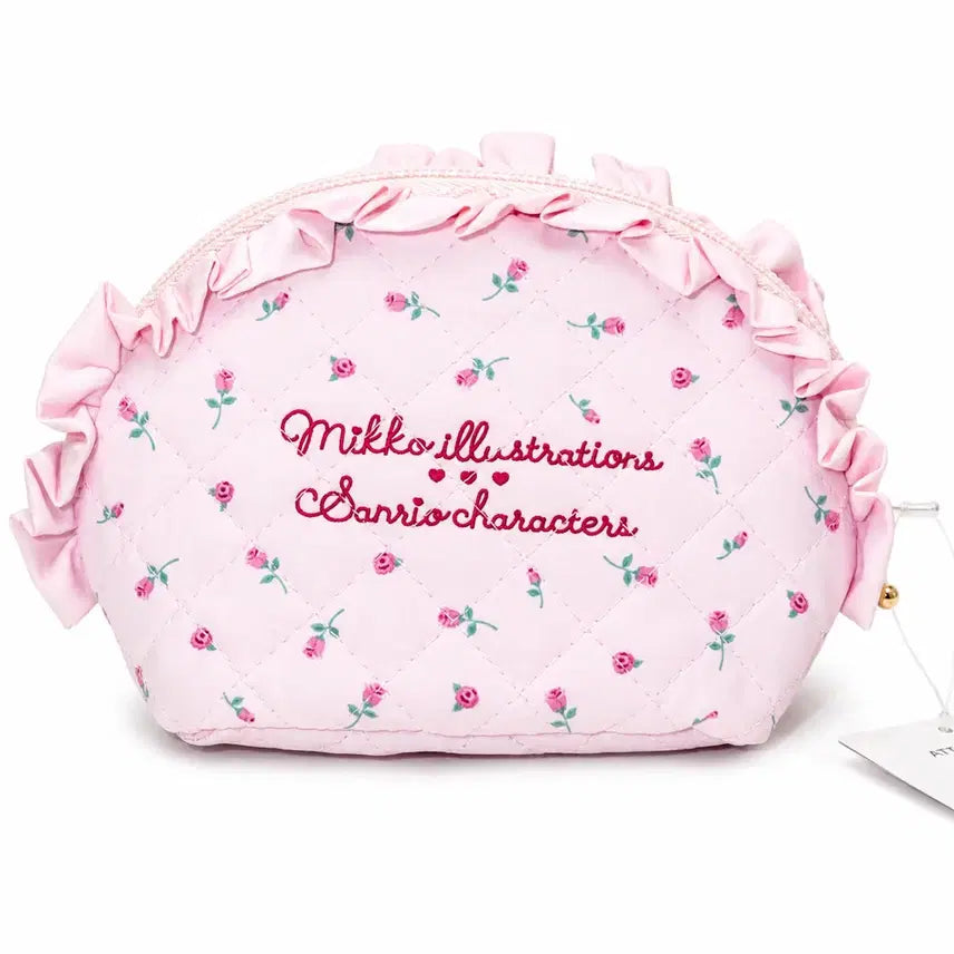 [BUNJANG] Sanrio Original Miko Illustration Collaboration Quilting Frill Pouch / 일본가) 산리오 오리지널 미코 일러스트레이션 콜라보 퀼팅 프릴 파우치