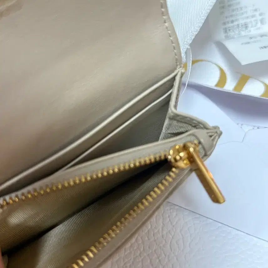 [BUNJANG] Dior Caro Glace Calfskin Card Holder Powder Beige / 디올 카드지갑 풀박스