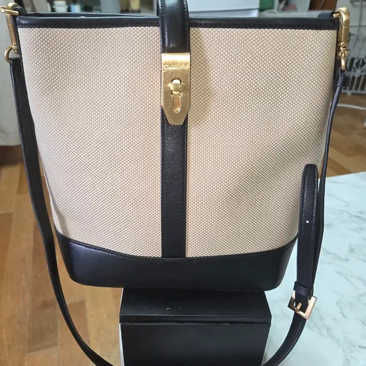 [BUNJANG] Canvas Shoulder Bag / 캔버스 숄더백 블랙 베이지