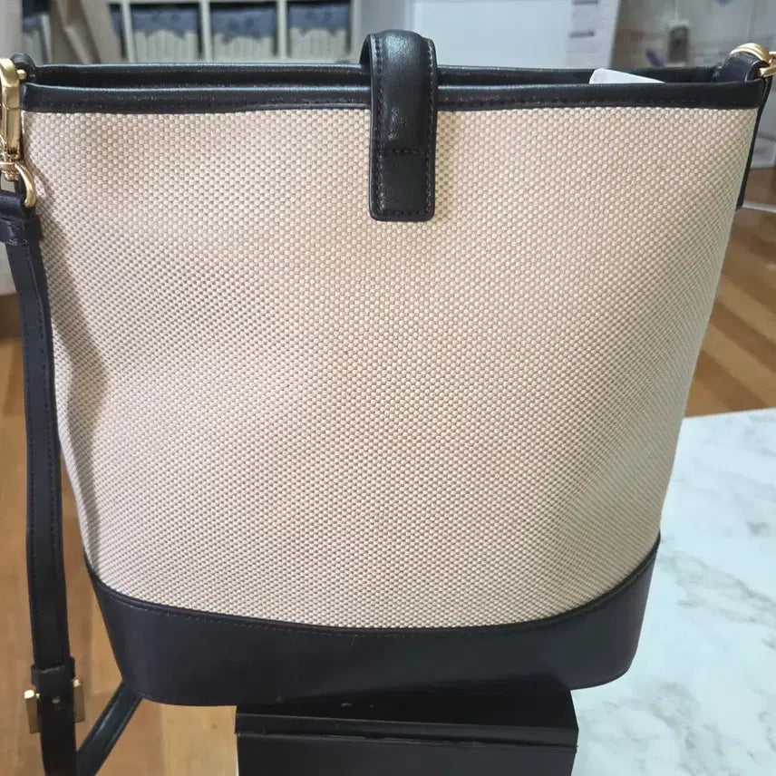 [BUNJANG] Canvas Shoulder Bag / 캔버스 숄더백 블랙 베이지