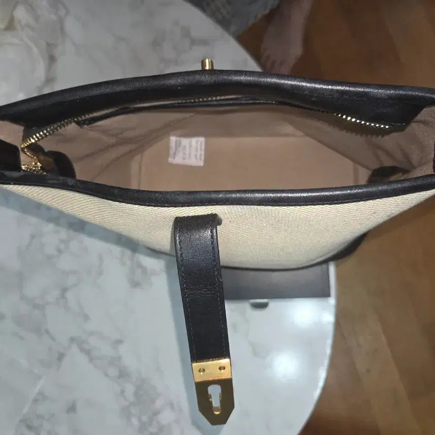 [BUNJANG] Canvas Shoulder Bag / 캔버스 숄더백 블랙 베이지