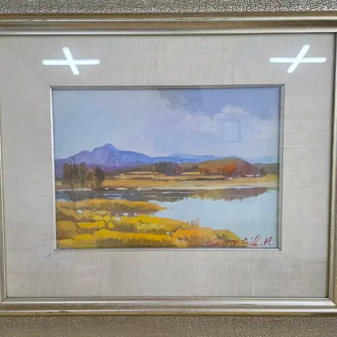 [SOLD OUT] 서양화가 문춘길 유화 강변 산수