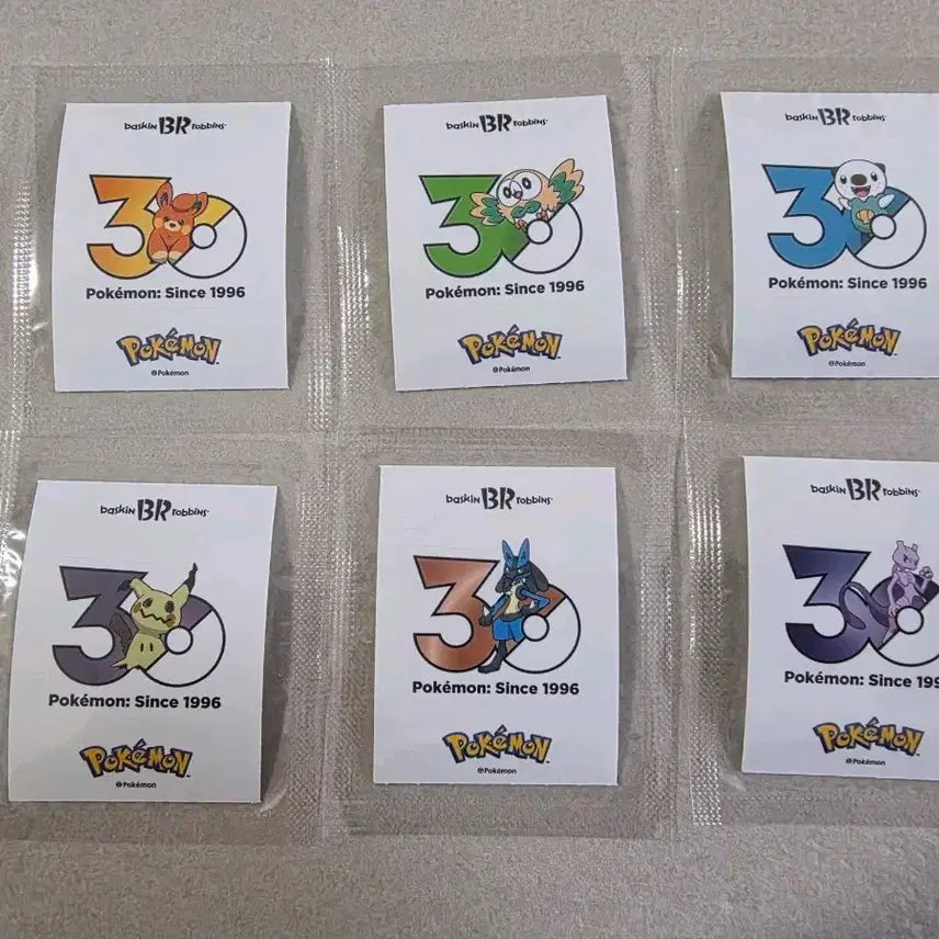 [BUNJANG] Baskin Robbins Pokémon 30th Anniversary Stickers Bundle Set / 포켓몬 띠부씰 베라