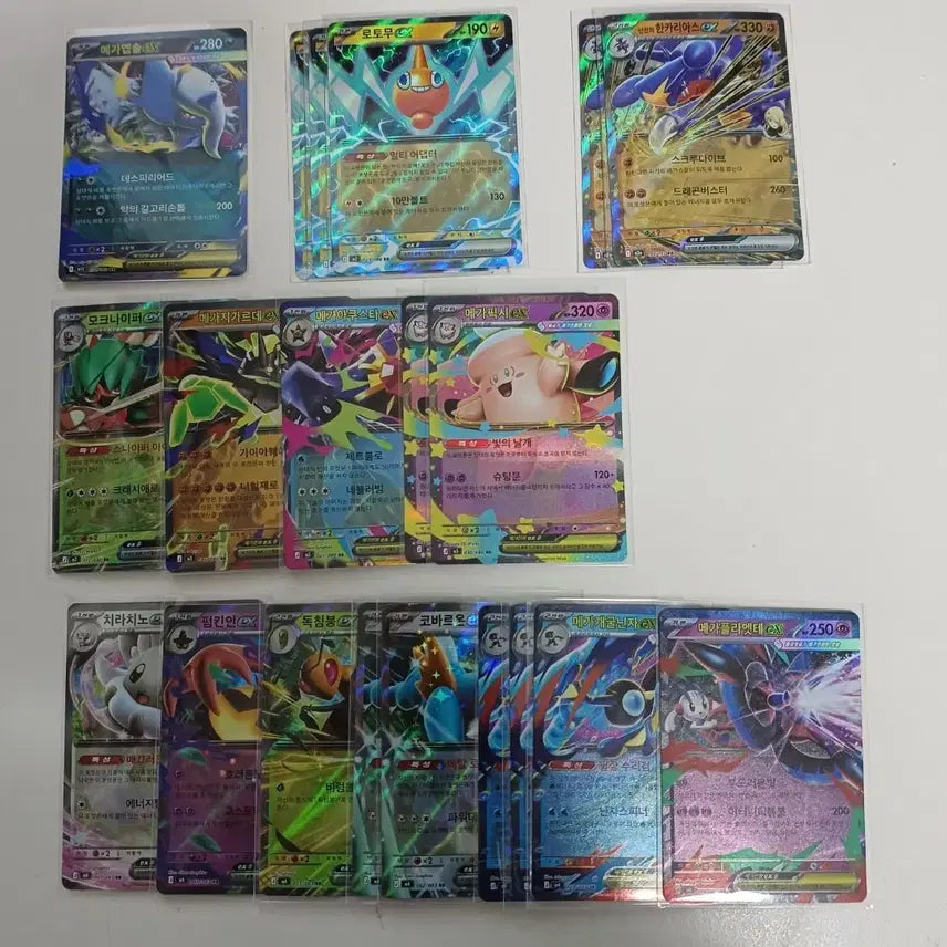 [BUNJANG] Pokemon Card Collection: Mega Absol, Rotom, Garchomp, and More / 포켓몬카드 메가브레이브(M1L)~닌자스피너(M4) RR 카드 모음