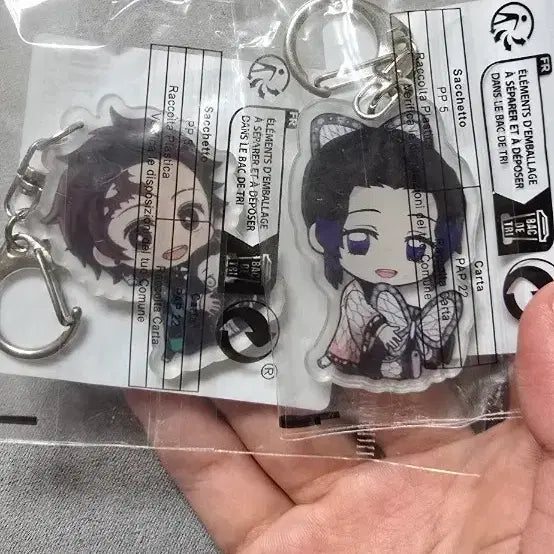 [BUNJANG] Demon Slayer Shinobu, Tanjiro Keychain Set (2 Pieces) / (미개봉 새상품) 귀멸의칼날 시노부, 탄지로 키링 2개