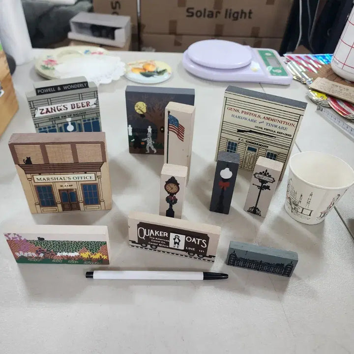 [BUNJANG] Vintage USA Wooden Ornaments Set (10 pcs) / USA 나무 장식품 10개에20000원