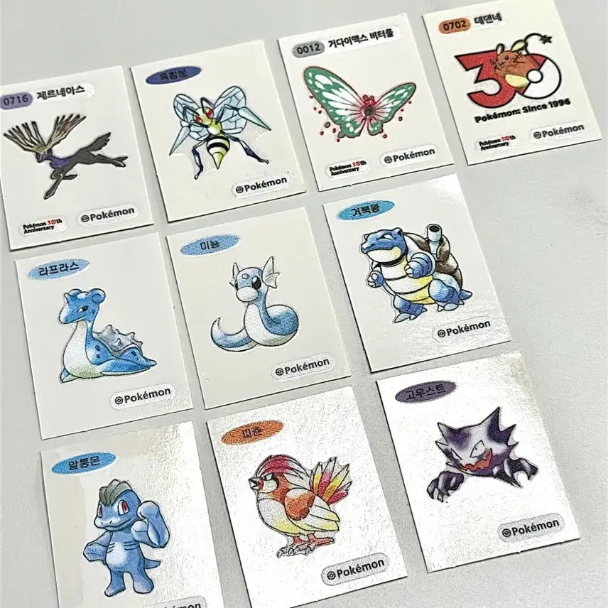 [BUNJANG] Pokemon Stickers 10 Types Bundle Set / 포켓몬 카드 띠부띠부씰 10종