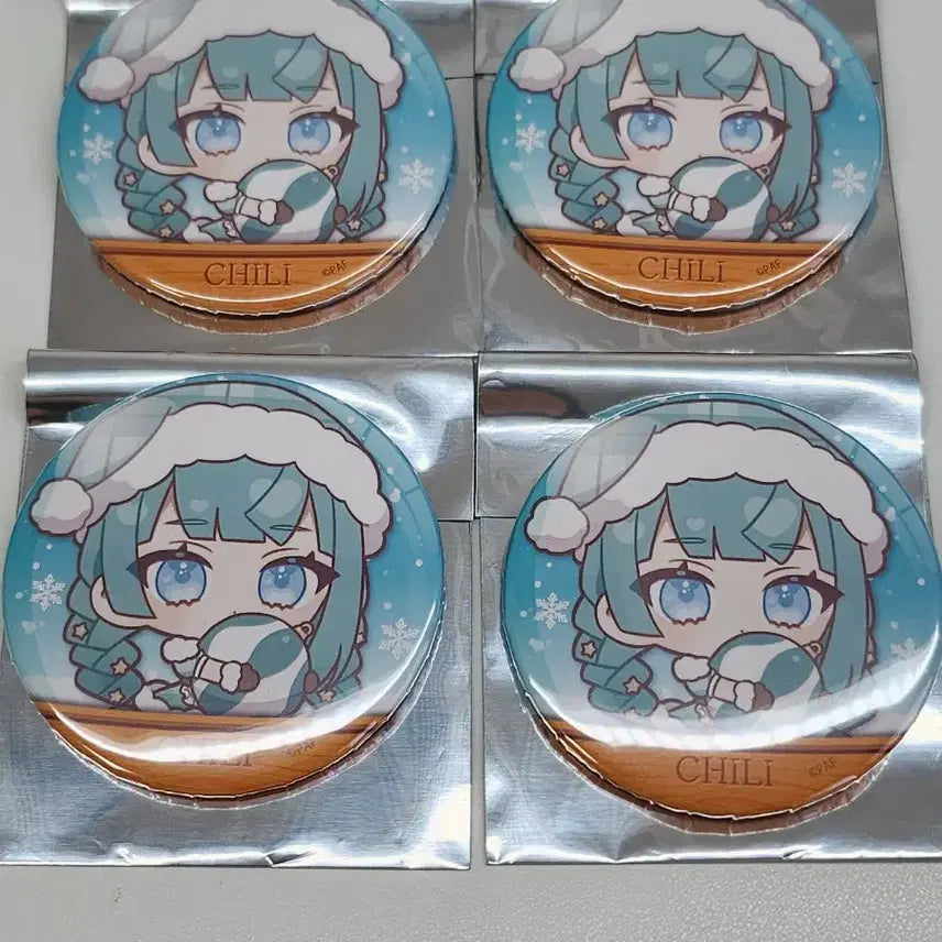 [BUNJANG] Pripara Ayano Chiri Mint Christmas EEO Can Badge / [ 개당 0.58 ] 프리파라 아탐프 치리 민트 크리스마스 eeo 캔뱃지
