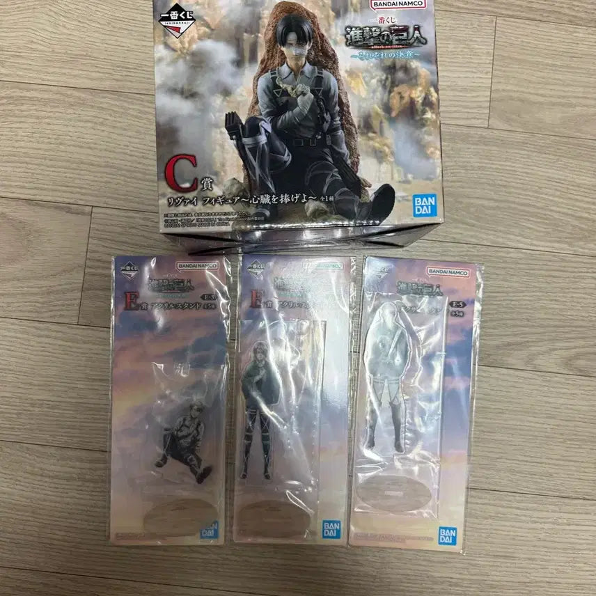 [BUNJANG] Attack on Titan Ichiban Kuji C Prize Levi &amp; Others Bundle Set (Sealed) / (미개봉 일괄)제일복권 진격의거인 c상 리바이 외 일괄