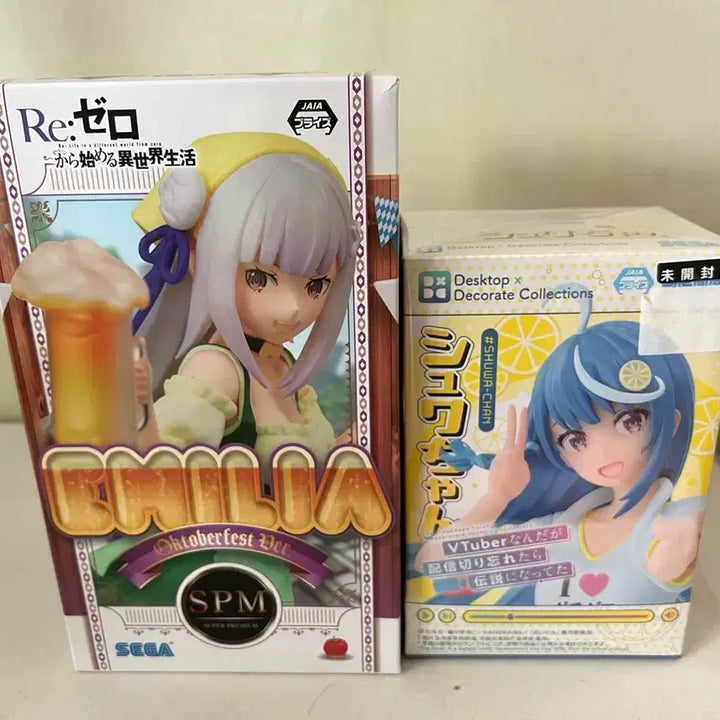 [BUNJANG] Re:Zero Emilia &amp; "Shu-wa-chan" Character Figure Bundle Set / 여자캐릭터 피규어 일괄 판매