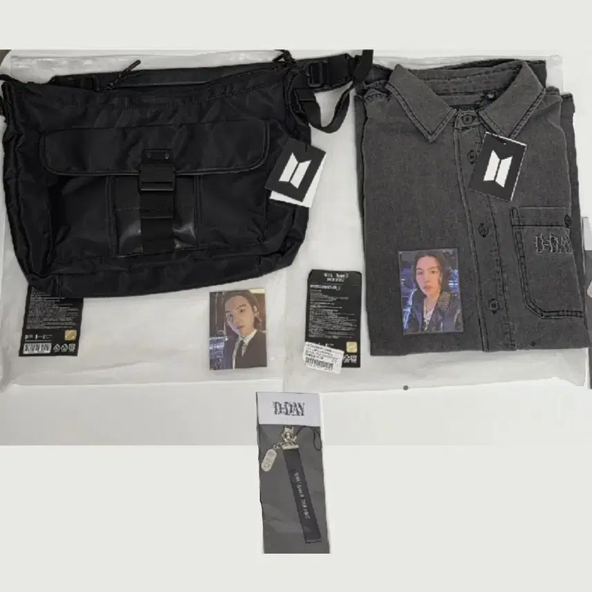 [BUNJANG] BTS Suga D-Day Bundle Set - Shirt, Bag, Strap Keyring / 일괄 슈가 디데이 셔츠 가방 스트랩키링 suga dday 방탄 일괄