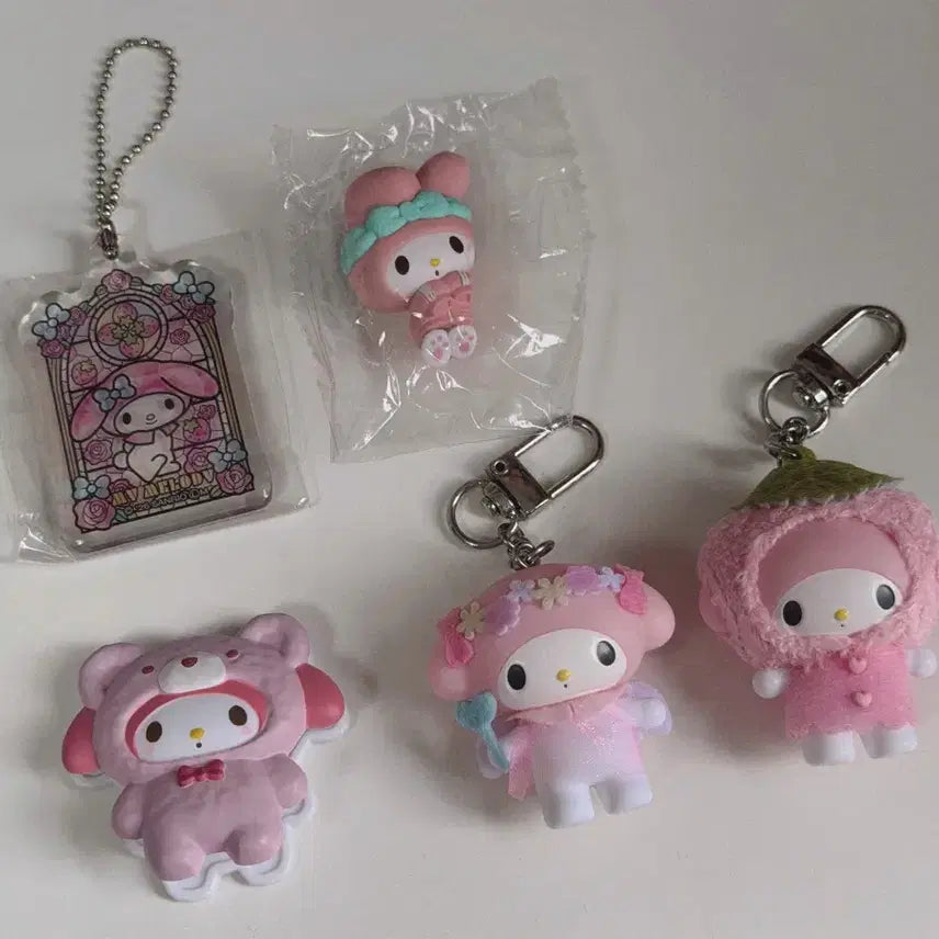 [BUNJANG] My Melody Chibi-Tomo Gacha Acrylic &amp; 3D Keyring Bundle Set / 마이멜로디 치비토모 가챠 키링 일괄