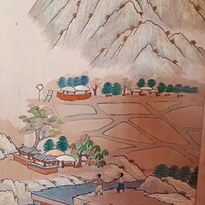 [BUNJANG] 8-Panel Folding Screen with Traditional Landscape Paintings and Semi-Cursive Script Calligraphy / 전통산수화(앞면)와 행초서 서예(뒷면) 8폭 병풍