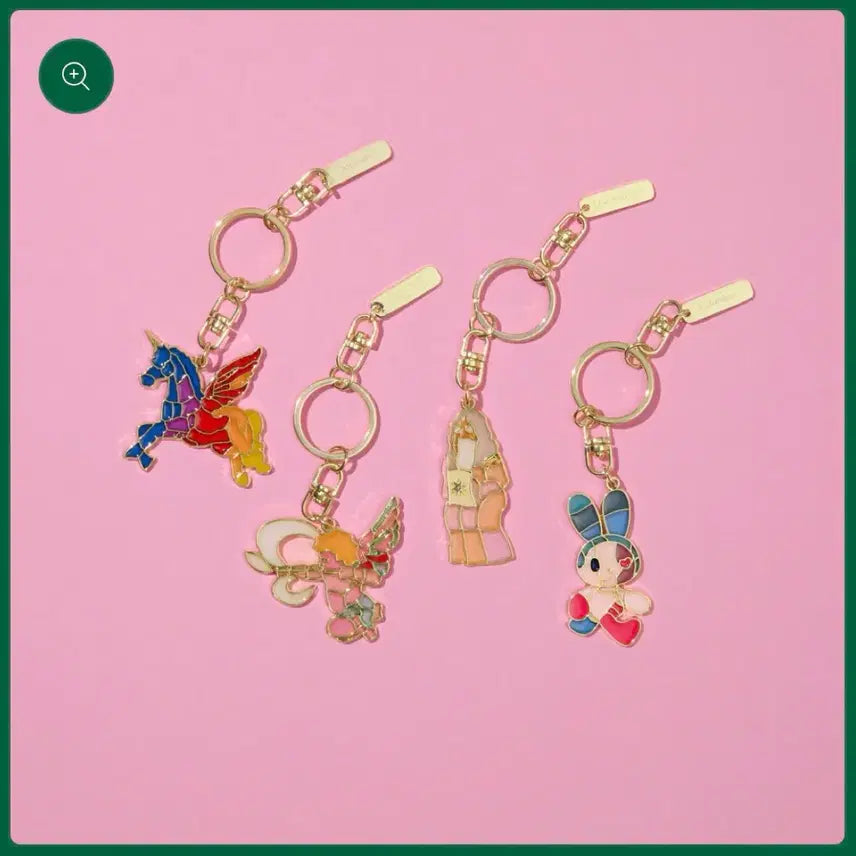 [BUNJANG] Mrs. Green Apple Wonder Museum Keyring Set (4 Types, Sealed) / 미세스 그린애플 원더뮤지엄 키링 4종 미개봉