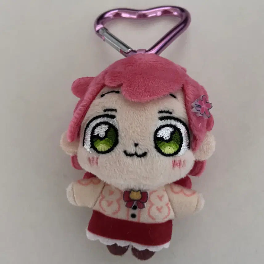 [BUNJANG] Hololive Sakura Miko 6th Anniversary Heart Carabiner Keychain Plush Doll / 홀로라이브 사쿠라 미코 6주년 기념 하트 카라비너 키링 인형 누이